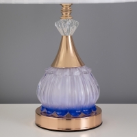 Лампа настольная "Ева" 1х40Вт Е27 1х4Вт LED золото/синий 25х25х42см