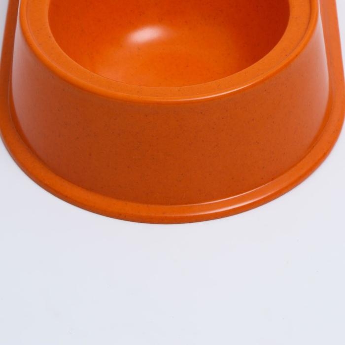Миска бамбуковая двойная, 23,5 х 13 х 5 см, оранжевая Миска бамбуковая двойная, 23,5 х 13 х 5 см, оранжевая