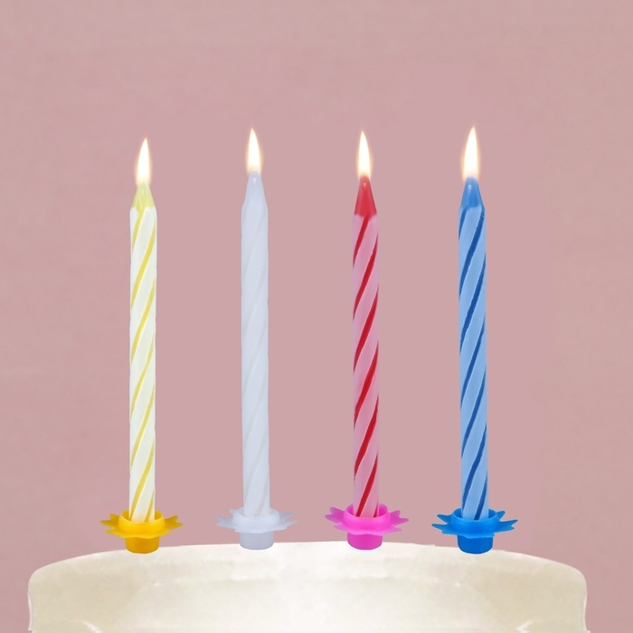 Свечи для торта в наборе с лопаткой для торта &laquo;С Днём Рождения&raquo;, красная лопатка.