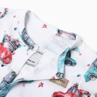 Комбинезон детский MINAKU "New Year's cars", цвет белый, рост 68-74 см