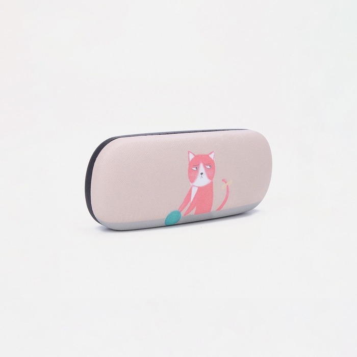 Футляр для очков на хлопушке, длина 16 см, цвет бежевый Футляр для очков на хлопушке, длина 16 см, цвет бежевый