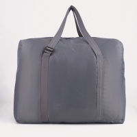 Сумка дорожная на молнии, складная в косметичку, наружный карман, держатель для чемодана, цвет серый/оранжевый Сумка дорожная на молнии, складная в косметичку, наружный карман, держатель для чемодана, цвет серый/оранжевый