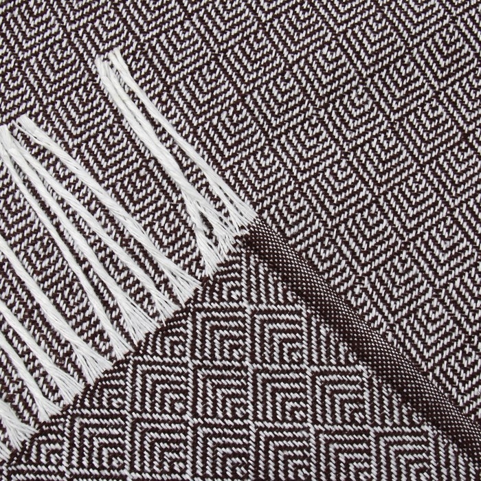 Плед Валенсия 140х200см, 155S/MARE, цв.бел/кастор, хл50%, пэ30%, пан20%