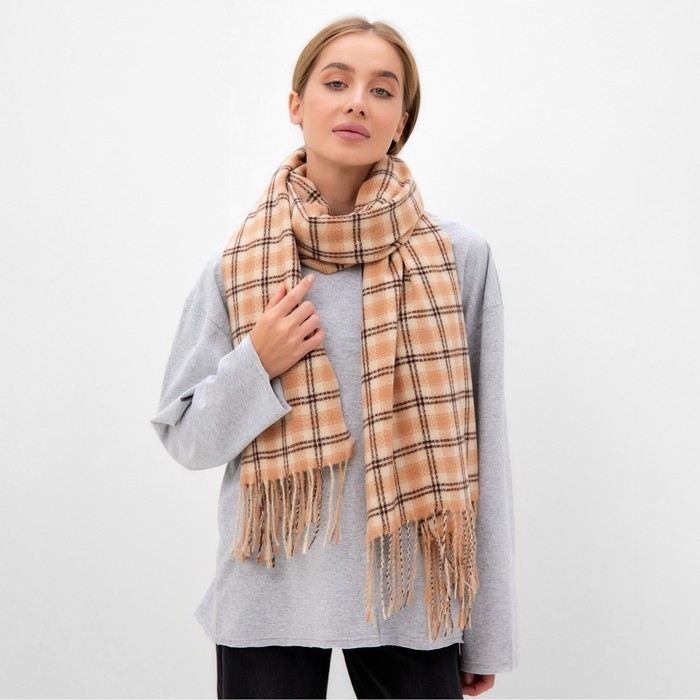 Шарф зимний с кистями MINAKU 65*180 + 8 см клетка Шарф зимний с кистями MINAKU 65*180 + 8 см клетка
