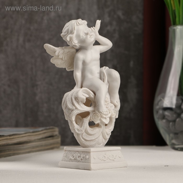 Сувенир полистоун Сувенир полистоун "Белоснежный ангел на ажурном сердце" 13х6х5,5 см