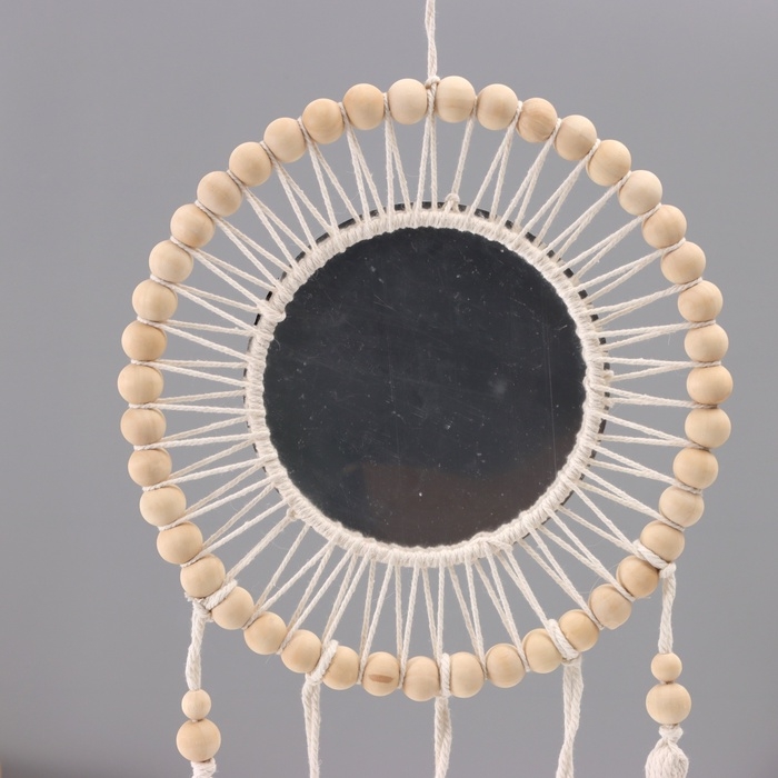 Ловец снов в технике макраме Ловец снов в технике макраме "Отражение" с зеркалом 27х60 см