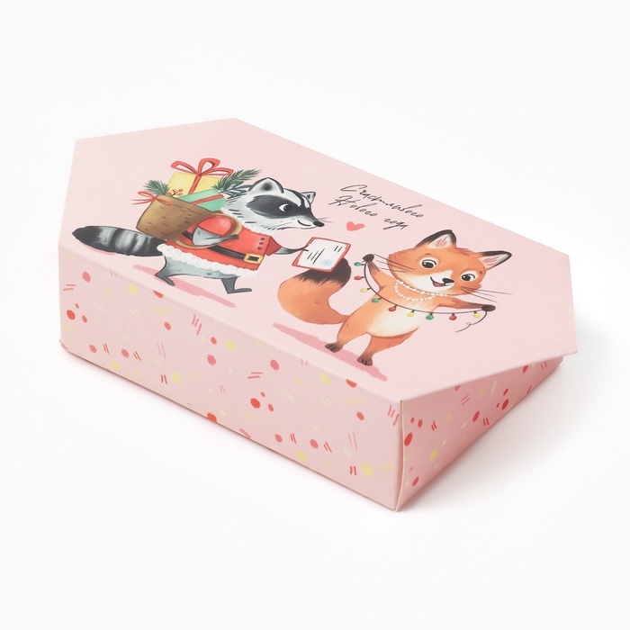 Новый год. Полотенце махровое Этель Новый год. Полотенце махровое Этель "Лисичка и енот" 30х30 см, 100% хл, 340 г/м2 10