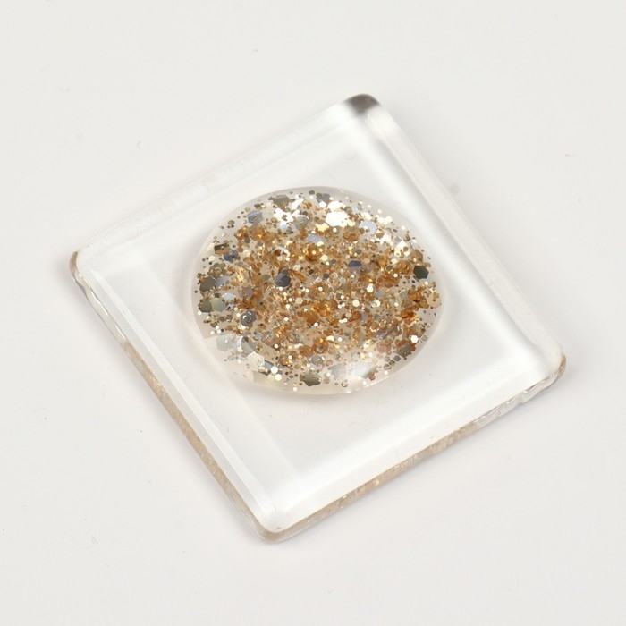 Гель лак для ногтей, &laquo;GLITTER FLASH&raquo;, 3-х фазный, 8мл, LED/UV, цвет прозрачный/жёлтый (05)