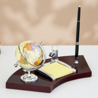 Набор настольный 4в1 с визитницей, 18х35 см, красное дерево Набор настольный 4в1 с визитницей, 18х35 см, красное дерево