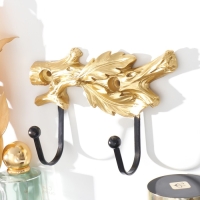 Крючки декоративные полистоун "Золотая ветка с листьями" 11,5х4,4х16 см Крючки декоративные полистоун "Золотая ветка с листьями" 11,5х4,4х16 см