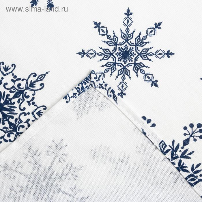 Скатерть "Доляна" Синие снежинки 220х146 +/- 3 см, 100% хлопок, 164 г/м2