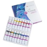 Краска акриловая в тубе, набор 18 цветов х 10 мл, ЗХК "Сонет", художественная, 28412023 Краска акриловая в тубе, набор 18 цветов х 10 мл, ЗХК "Сонет", художественная, 28412023