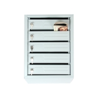 Ящик почтовый многосекционный, 5 секций, с задней стенкой, серый, дверка МИКС Ящик почтовый многосекционный, 5 секций, с задней стенкой, серый, дверка МИКС