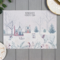 Салфетка новогодняя на стол Доляна «Волшебного нового года», 40х29см Салфетка новогодняя на стол Доляна «Волшебного нового года», 40х29см