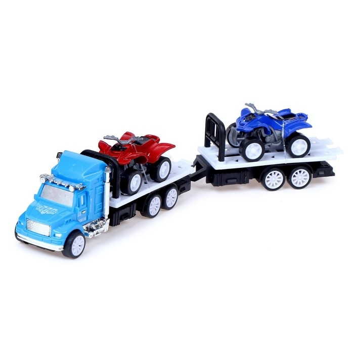 Грузовик инерционный «Автовоз», с 2 квадроциклами, МИКС Грузовик инерционный «Автовоз», с 2 квадроциклами, МИКС