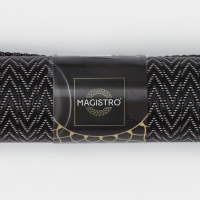 Дорожка на стол Magistro &laquo;Рона&raquo;, 30&times;150 см, цвет чёрный