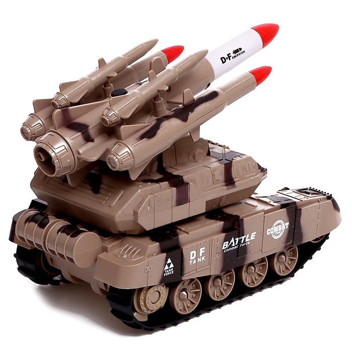 Танк радиоуправляемый &laquo;Баттл&raquo;, стреляет, эффект дыма, цвет коричневый