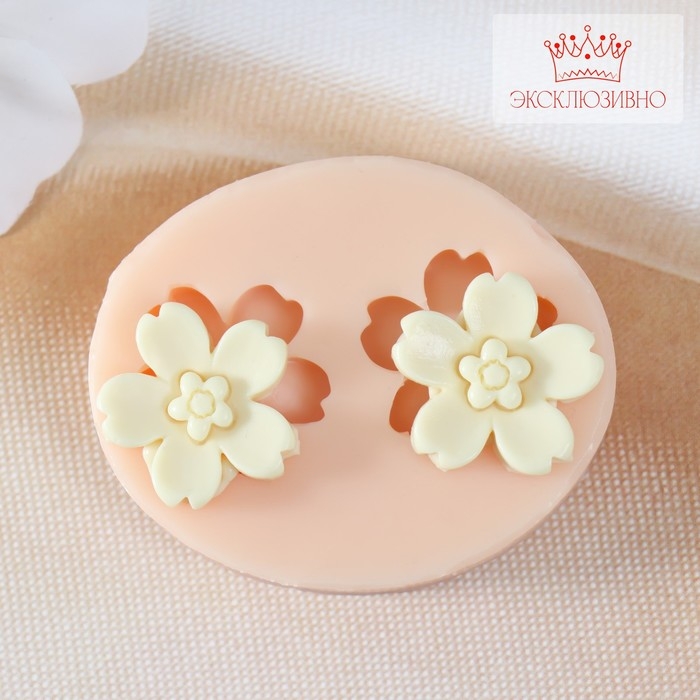 Молд силикон Молд силикон "Двойной цветок" 2,5х2,5х0,4 см