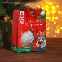 Новогодний шар под раскраску «Дедушка Мороз» с подвесом, краска 3 цв. по 2 мл, кисть Новогодний шар под раскраску «Дедушка Мороз» с подвесом, краска 3 цв. по 2 мл, кисть