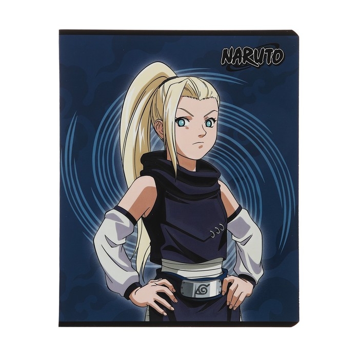 Тетрадь 48 листов в клетку "Naruto", обложка мелованный картон, выборочный УФ-лак, конгрев, блок 65 г/м2, МИКС