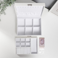 Шкатулка кожзам для украшений "Белая матовая" 8,7х23х17,5 см Шкатулка кожзам для украшений "Белая матовая" 8,7х23х17,5 см