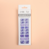 Накладные ногти &laquo;Сирень&raquo;, 24 шт, с клеевыми пластинами, форма мягкий квадрат, сиреневые