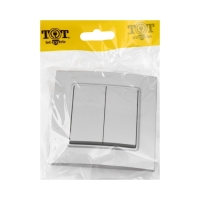 Выключатель проходной TOT Elegant, 10 А, 2 кл., скрытый, серебристый Выключатель проходной TOT Elegant, 10 А, 2 кл., скрытый, серебристый