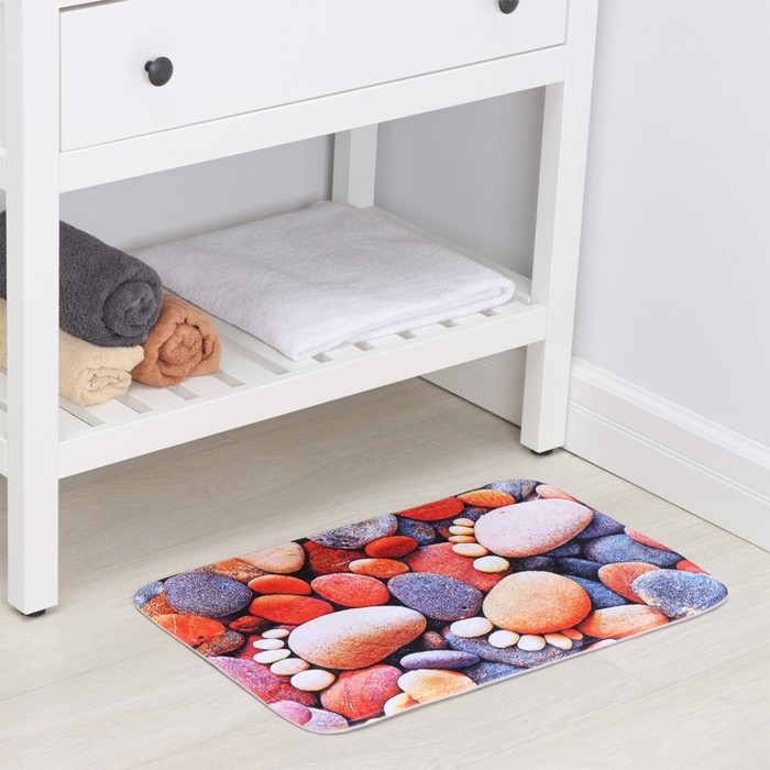 Коврик для ванной и туалета Доляна «Камни следы», 40×60 см Коврик для ванной и туалета Доляна «Камни следы», 40×60 см