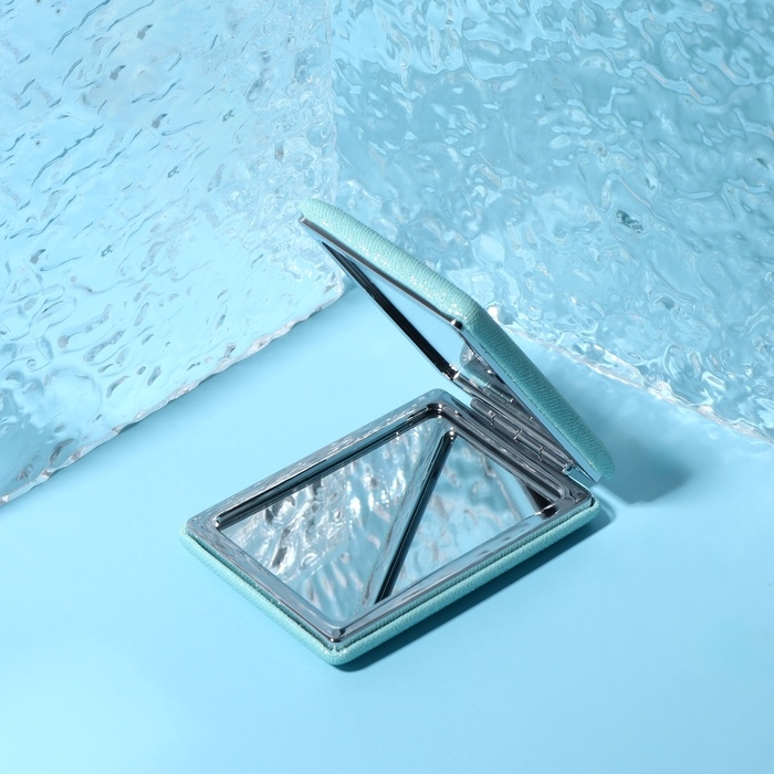 Зеркало складное &laquo;Блеск&raquo;, 6,3 &times; 8,7 &times; 1,8 см, цвет голубой