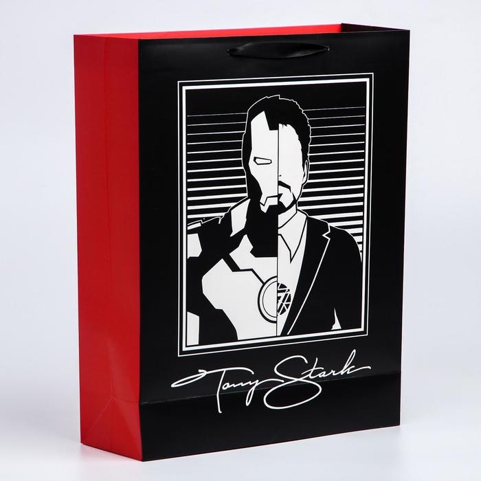 Пакет подарочный "Tony Stark" 31х40х11 см, упаковка, Мстители