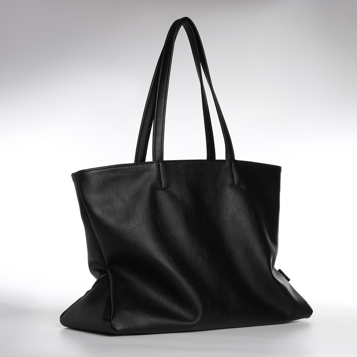 Сумка-шопер женская, TEXTURA, большой размер, цвет чёрный
