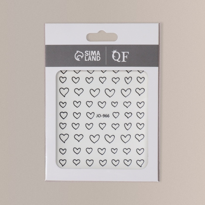 Наклейки для ногтей «Сердца», объёмные, цвет чёрный Наклейки для ногтей «Сердца», объёмные, цвет чёрный