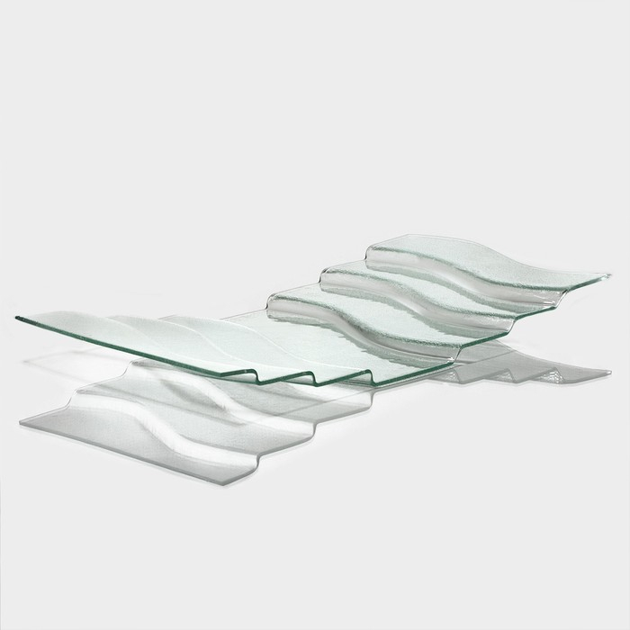 Блюдо стеклянное сервировочное Magistro «Авис», 7 ступеней, 40×76×8 см Блюдо стеклянное сервировочное Magistro «Авис», 7 ступеней, 40×76×8 см