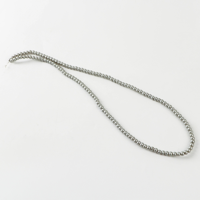 Бусины из стекла, набор 140 шт., диаметр 1 шт. &mdash; 6 мм, цвет серебряный