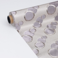 Клеёнка на стол на тканевой основе &laquo;Пузыри&raquo;, рулон 20 метров, ширина 137 см, толщина 0,22 мм, цвет серебряный