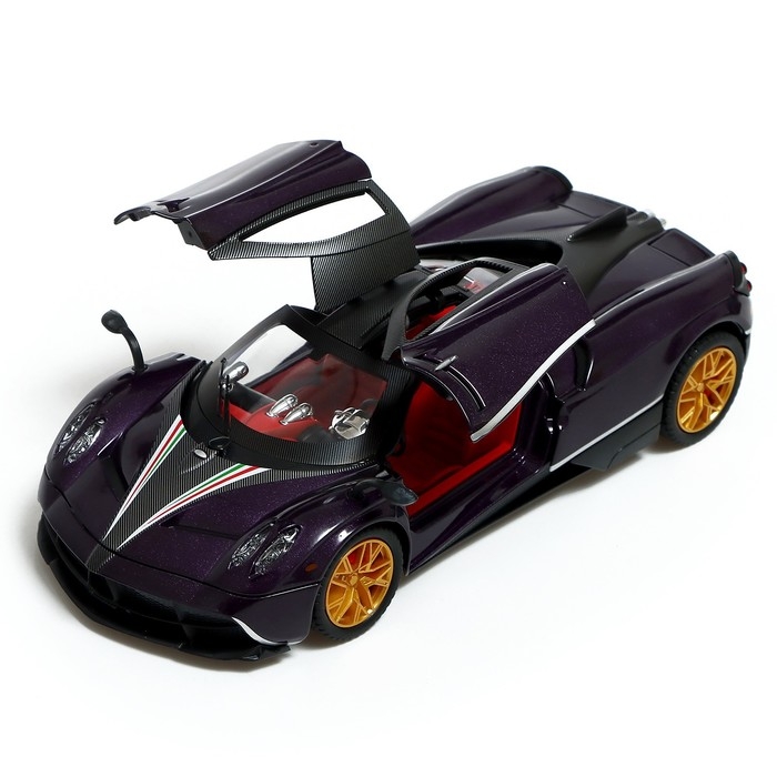 Машина металлическая, инерционная, 1:24,открываются двери, капот, багажник, световые и звуковые эффекты, цвет фиолетовый Машина металлическая, инерционная, 1:24,открываются двери, капот, багажник, световые и звуковые эффекты, цвет фиолетовый