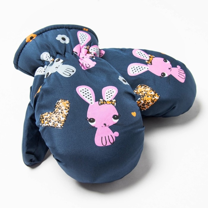 Варежки детские, цвет чёрный, размер 15 (7-8 лет) Варежки детские, цвет чёрный, размер 15 (7-8 лет)