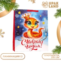 Новый год. Пакет ламинированный вертикальный "Змейка-принцесса", XL 40 &times; 49 &times; 19 см.