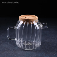 Кувшин для воды стеклянный с пробковой крышкой &laquo;Эко&raquo;, 600 мл, 17&times;11&times;13,5 см