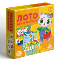 Настольная игра-лото &laquo;Идём за покупками&raquo;, 32 жетона, 16 карт, 4 поля, 4 прилавка, 4 списка, 4 прайс-листа, 4 коробки для денег, 3+