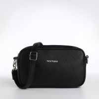 Сумка женская через плечо TEXTURA, маленький размер, цвет чёрный