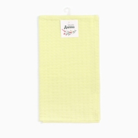 Полотенце "Доляна" цвет жёлтый 35х60 см, 100% хлопок, крупная вафля 220 г/м2