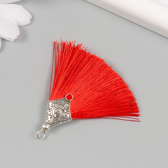 Декор для творчества текстиль "Кисть Восток" красный набор 2 шт 1,6х4,5 см