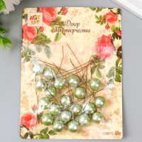 Декор для творчества "Шарик светло-зелёный жемчужный" d=1,5 см набор 20 шт 6х1,5х1,5 см