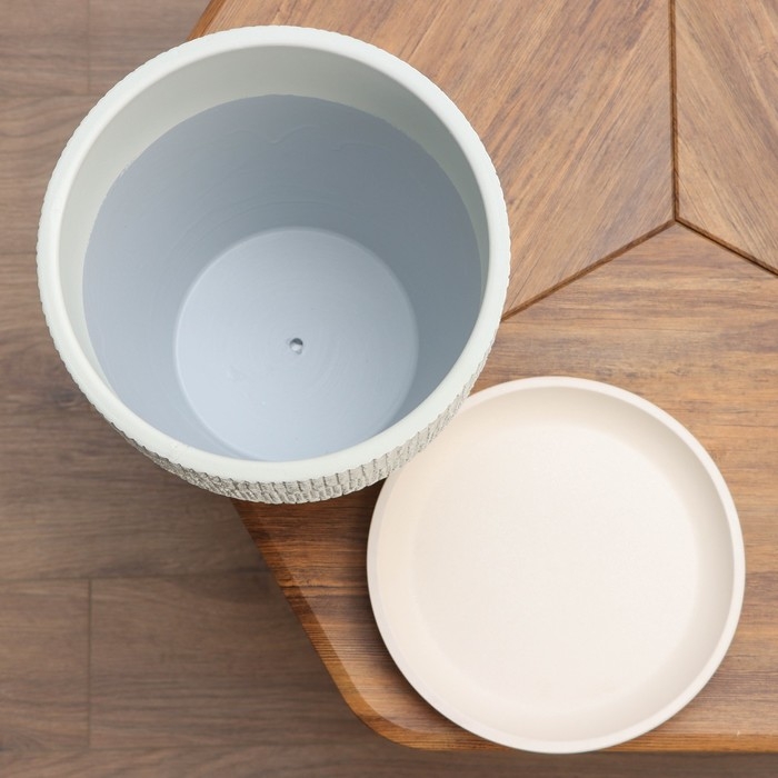 Горшок цветочный "Ротанг светло-серый бутон №7", 13 л