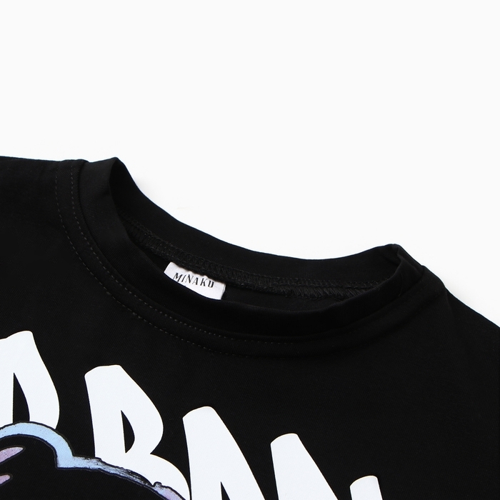 Футболка детская MINAKU: Exclusive print, цвет чёрный, рост 110 см