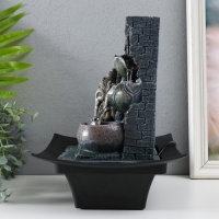 Фонтан настольный от сети, подсветка "Ганеша у каменного фонтана" серый 20,5х20,5х26 см Фонтан настольный от сети, подсветка "Ганеша у каменного фонтана" серый 20,5х20,5х26 см