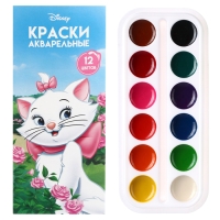 Акварель медовая &laquo;Кошечка Мари&raquo;, 12 цветов, в картонной коробке, без кисти