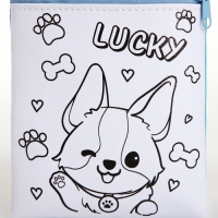 Сумка детская под раскраски "Удачный песик" 16х11см Сумка детская под раскраски "Удачный песик" 16х11см