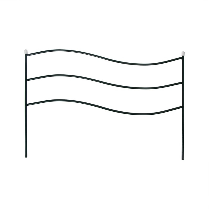 Ограждение декоративное, 45 &times; 335 см, 5 секций, металл, зелёное, &laquo;Флаг&raquo;